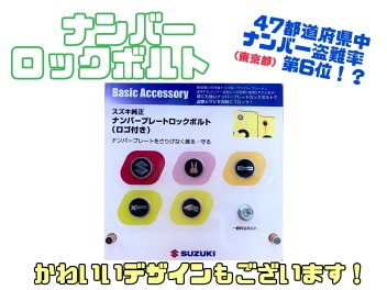 【ナンバーロックボルト大事です！】